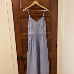 Loft Blue and white striped maxi dress